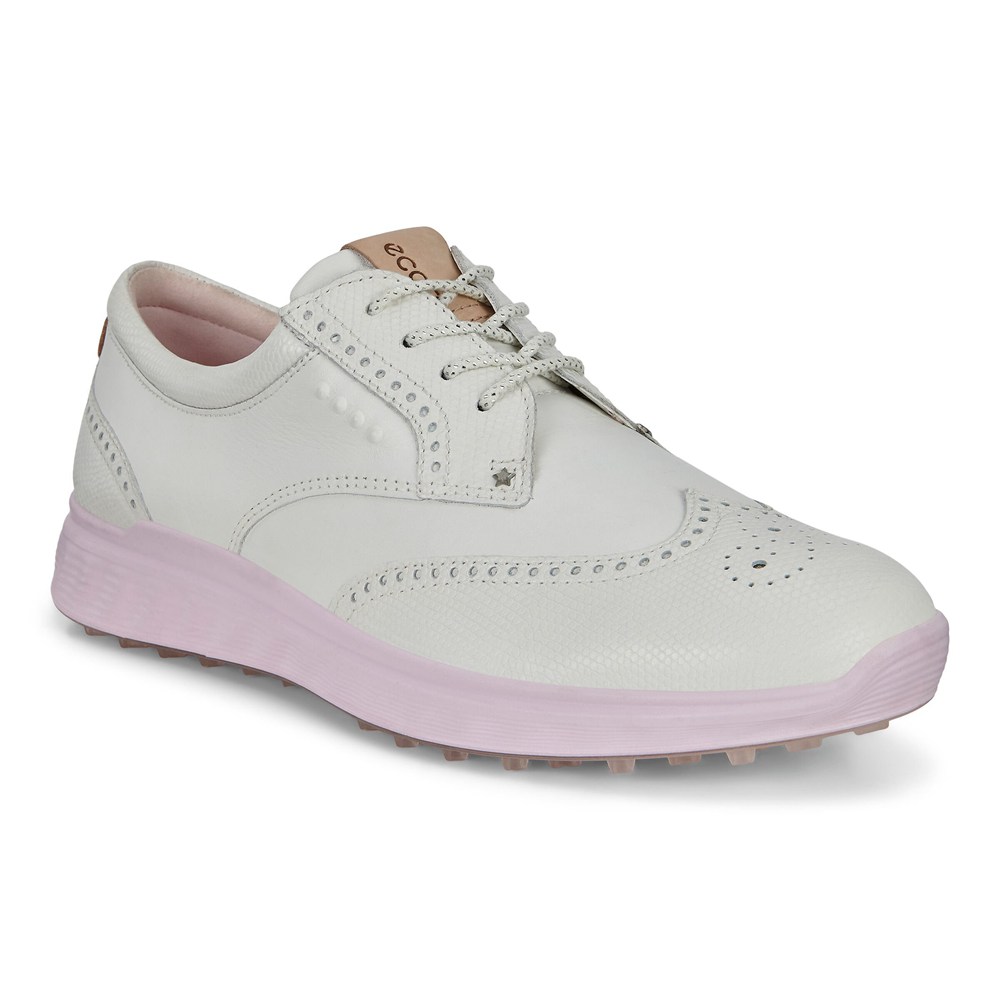 Womens Golf Shoes - ECCO Spikeless Golf S-Classic - White - 6439LFRTY